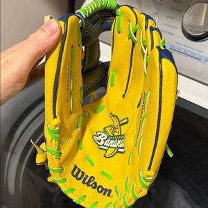 Wilson Vibrant Yellow Glove with Green Lacing